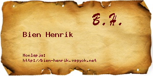 Bien Henrik névjegykártya